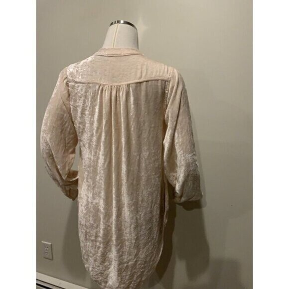 CP Shades X Free People Jacey Pink Velvet V-neck Silk Blend Tunic Dress XS $268 - Picture 10 of 11